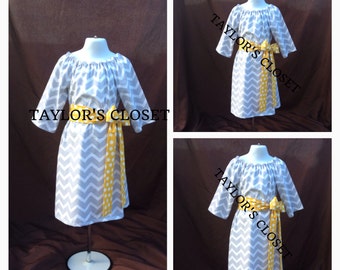 Chevron Peasant Dress Fall Peasant Dress