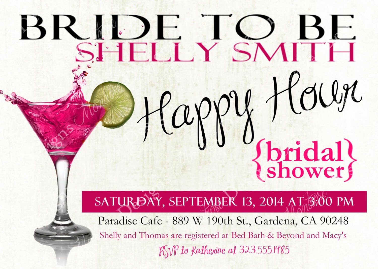 Happy Hour Bridal Shower Invite Splashing by montrosedesigns