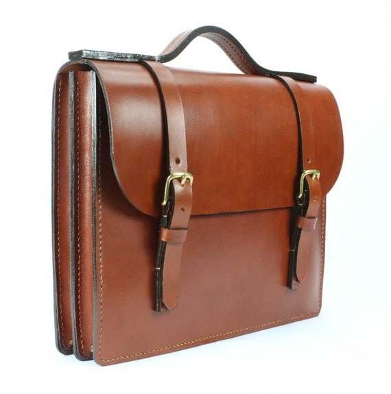 Chestnut English Bridle Leather Briefcase 16" x 12" x 3"