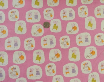 FQ OOP Heather Ross Nursery Versary Little Pigs on Hot Pink VHTF