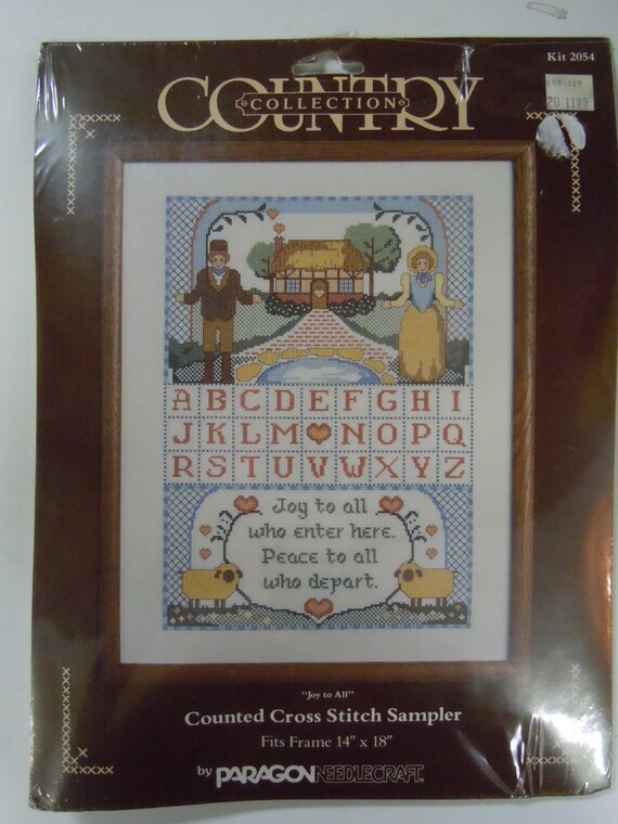 Counted Counted Cross Stitch Sampler Kit Vintage by ReTHINKinIt