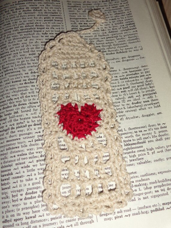 crochet gifts retirement Gift Red Bookmark / Crocheted Appreciation Idea with Teacher Heart