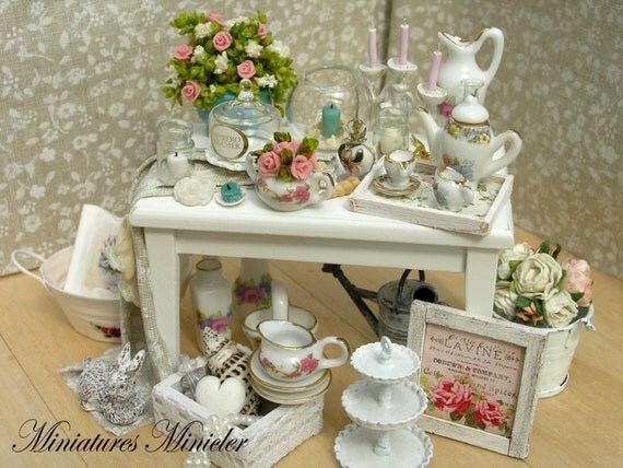 miniature dollhouse shabby chic room kit set scale 1 12 miniature dollhouse shabby chic room kit set scale 1 12