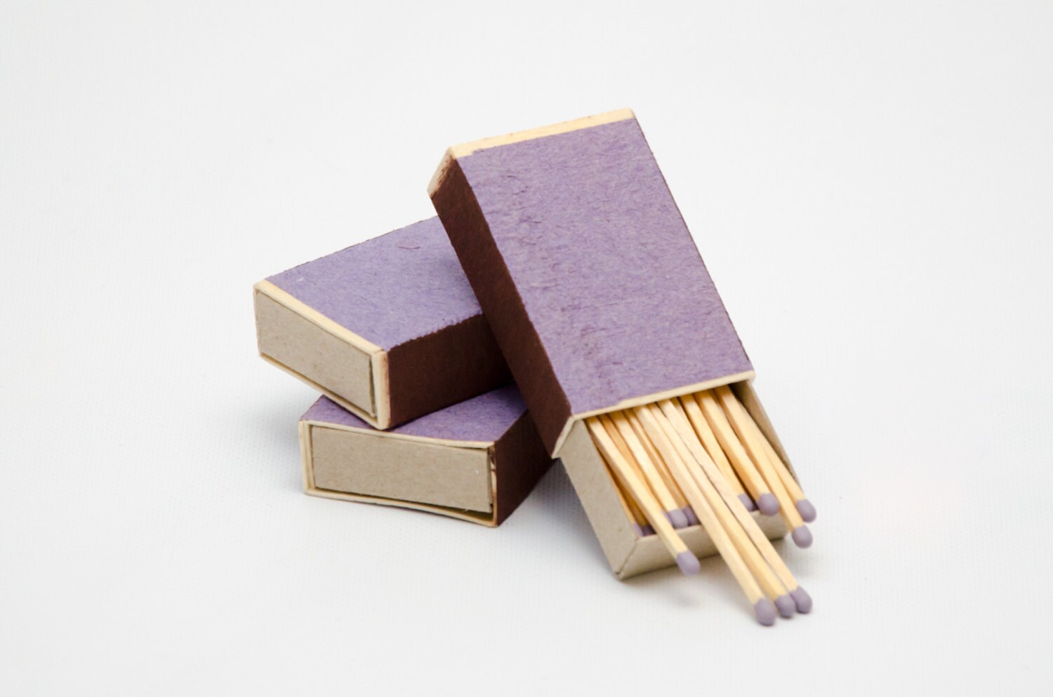 Three matchboxes wooden matches with grey heads by MatchHouse