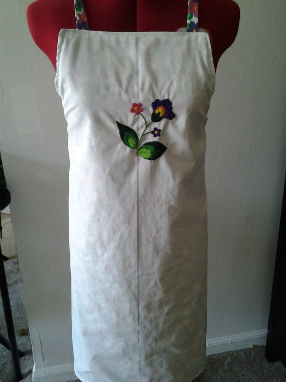 Hand Embroidered Reversible Apron