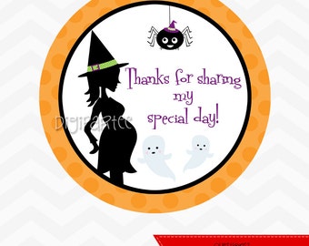 INSTANT DOWNLOAD - Witch Baby Shower Favor Tags