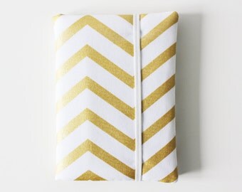 Passport Cover, Passport Case, Passport Wallet, Travel Wallet, Travel Organizer - Gold - Bridesmaid Gift - Chevron