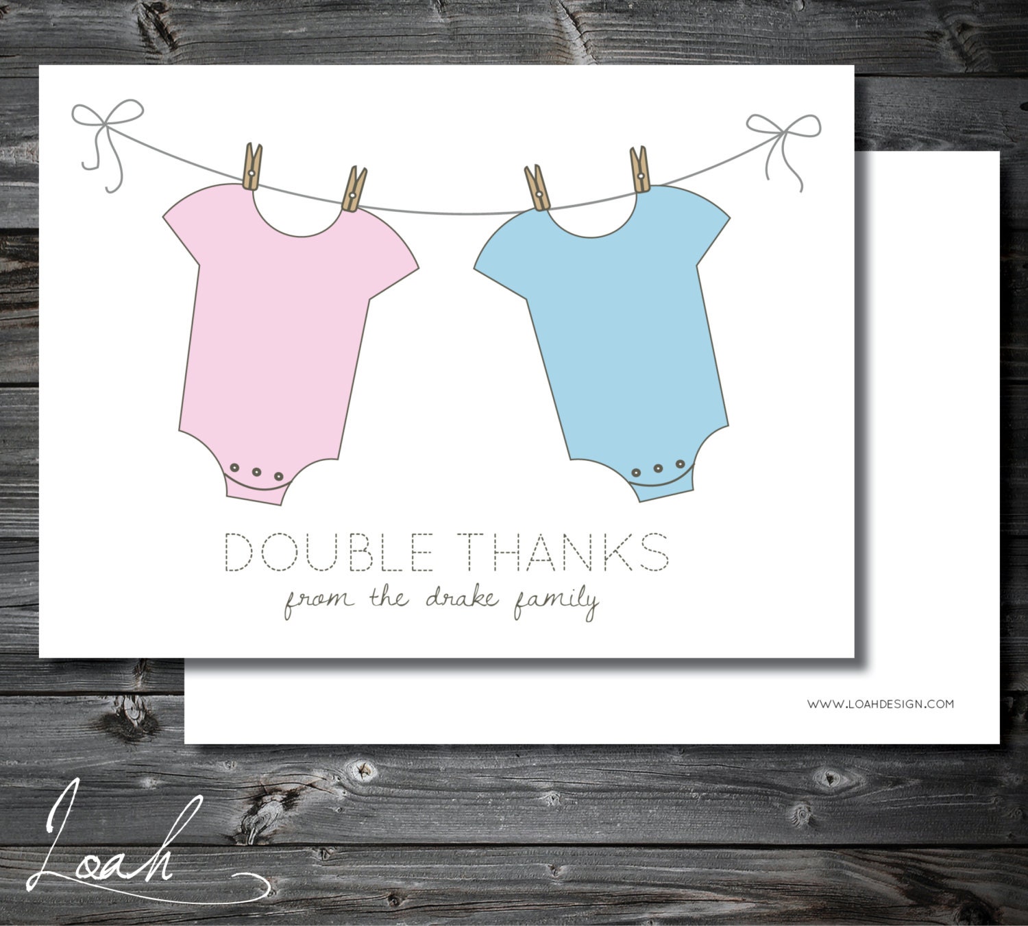 Twins Thank You Cards Triplets Thank You Cards Baby Shower