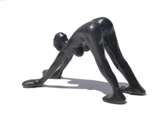 Bronze sculpture of Downward Dog Yoga figure