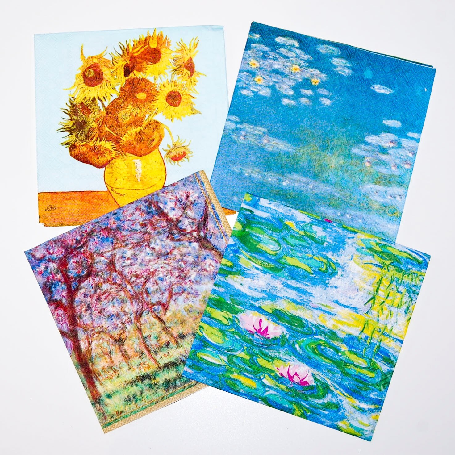 Decoupage French Impressionist Napkins Four Paper Napkins