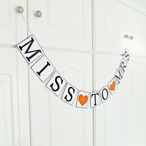 FREE SHIPPING Miss To Mrs banner Bridal shower decorations