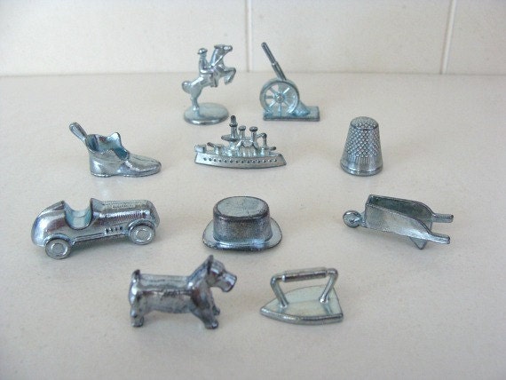 1994 TEN Monopoly Game Pieces Includes Retired Iron