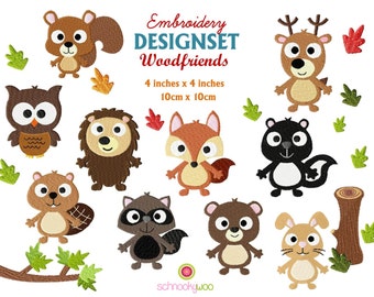 Embroidery Wildlife, Embroidery Woodland, Woodland Animals, Embroidery Animals, Embroidery Owl, Fox, Hedgehog, Rabbit, Bear, Deer