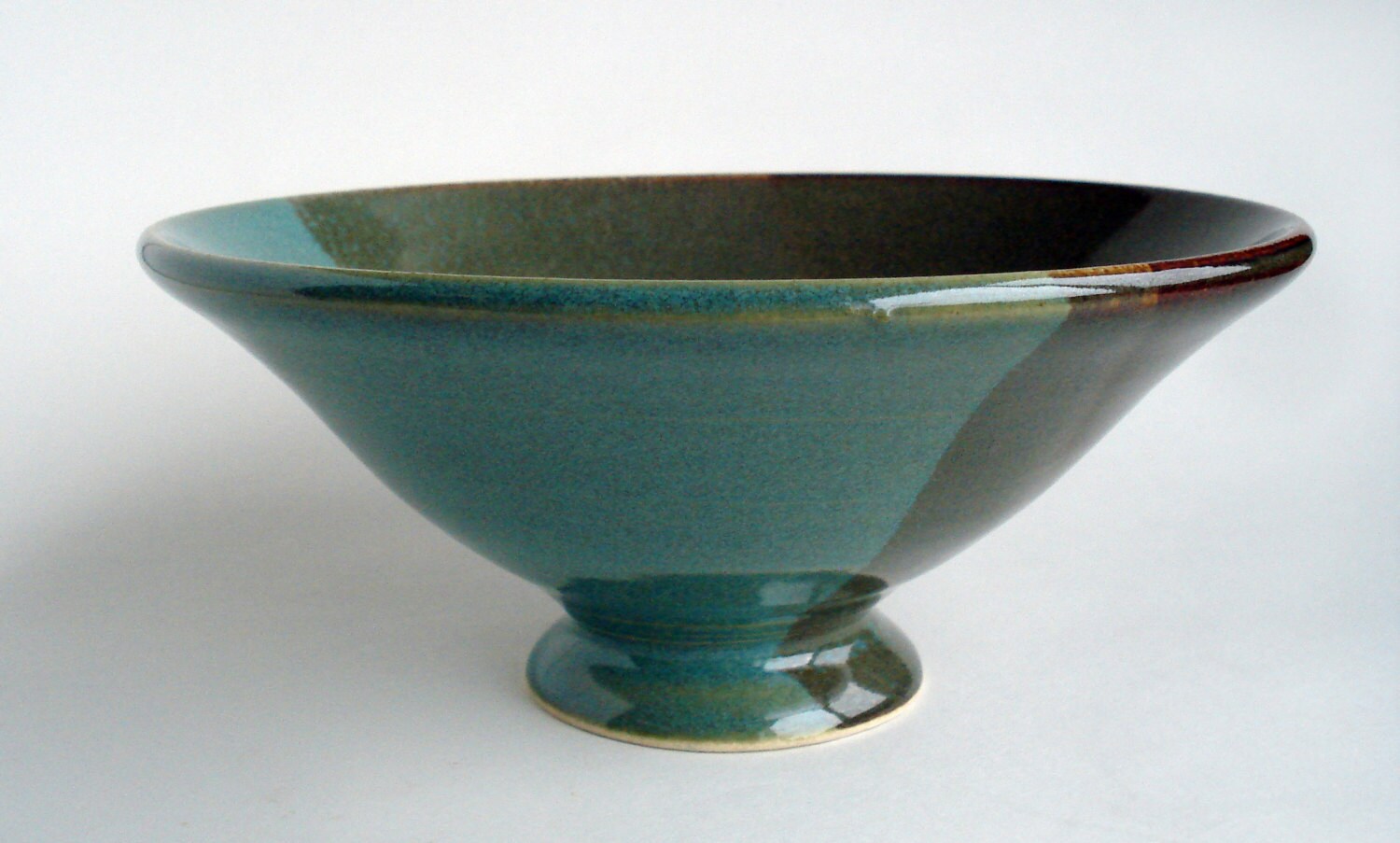 Pottery ice cream bowl Ceramic dessert dish Green by ClaybyStacia