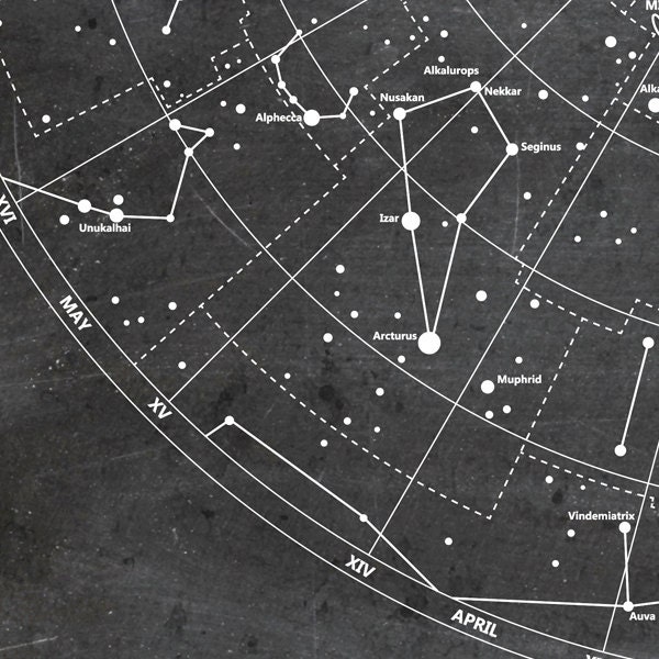 Constellation Print Constellation Map Stars Map Chalkboard