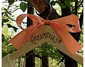 Natural Wood Personalized Bridesmaids Hanger with Your Wedding Color Ribbon