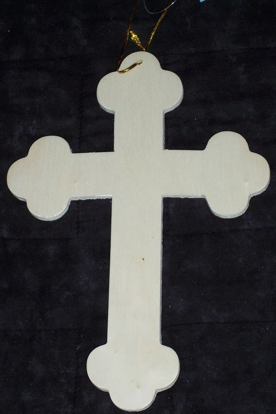 unfinished wood cross ornament cross w rounded edgesready to