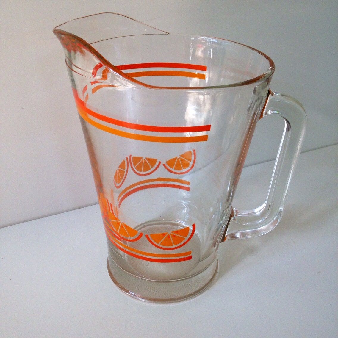 Vintage glass orange pitcher