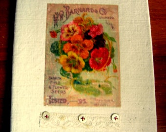Romantic Cover for a Diary, Garden Journal, Poetry book, etc./ Couvre livre pour un journal de jardin, de voyage, etc.