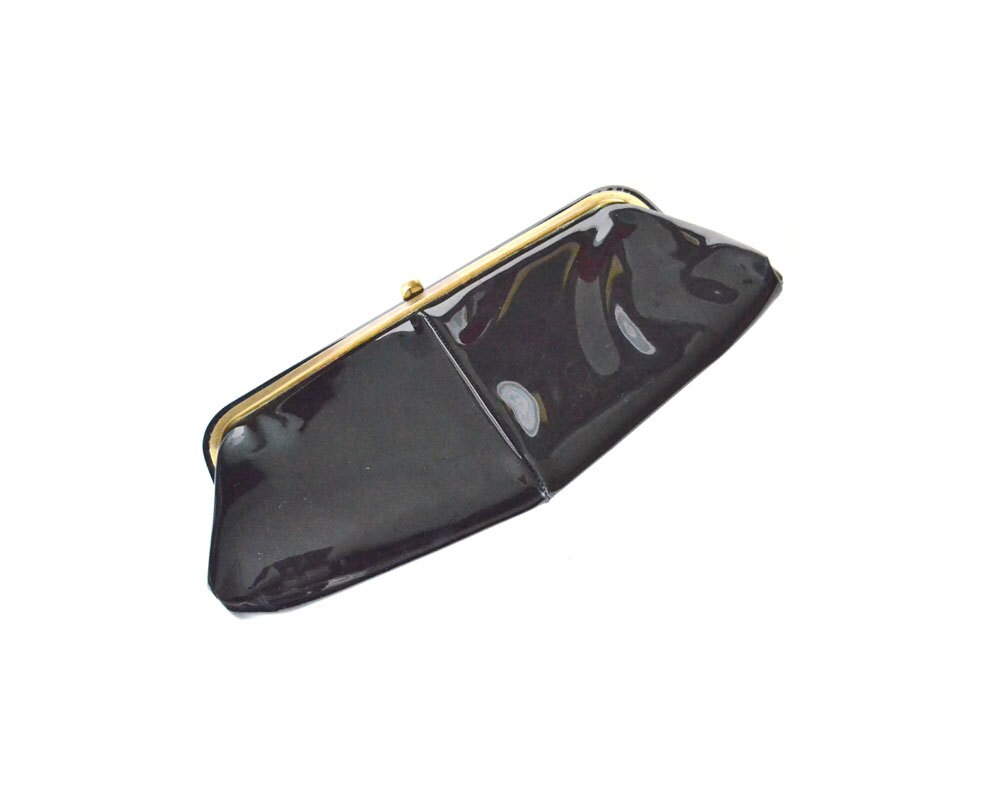 Vintage 1960s Black Beaded Clutch Bag