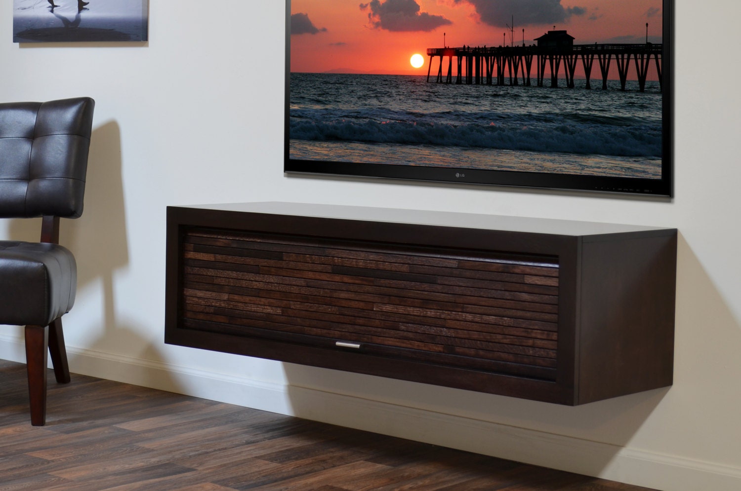 Wall Mounted Hanging TV Stand ECO GEO Espresso