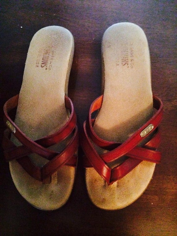 Vintage Bass Sunjun's Leather Thong Sandals by Thequeenofvintage