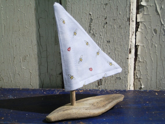 Kleine holz boot lila segelboot driftwood art kinder craft kit