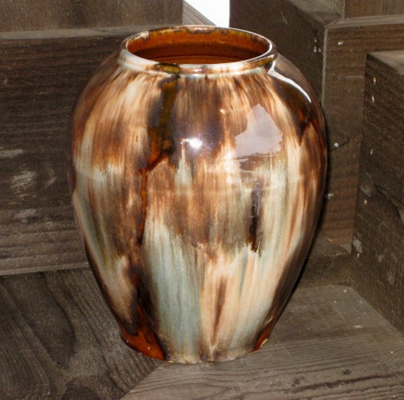 Brush McCoy Brown Onyx Pottery Vase by RiverHouseArtPottery