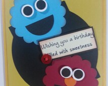 Popular items for cookie monster card on Etsy