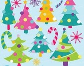 80% OFF SALE Christmas trees clipart commercial use, vector graphics, digital clip art, digital images - CL594 Il_170x135