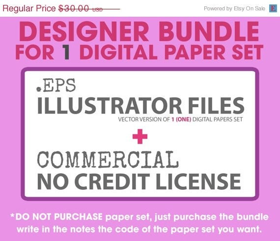 60% OFF SALE Shop more save more Designer bundle for DIGITAL Papers, no credit required commercial license & Eps illustrator files Il_570xn