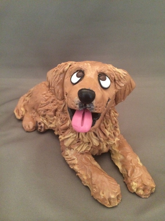 golden retriever dog figurine