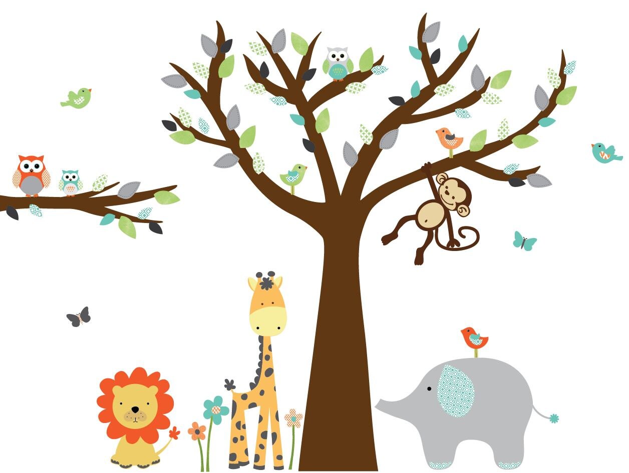 Jungle Decals Jungle Wall Decals Nursery Wall Decal