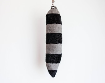 Raccoon Tail, Animal Tail, Dress Up, Cosplay, Woodland Animal, Black Gray, Stripes Geometric