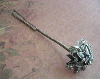 Antique Hair Comb Pick Indonesia Sumatra Filigree Rhinestones