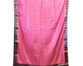 Vintage Pink Sari Art Drapes Curtain