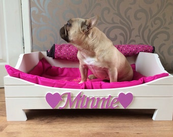 Personalised Bespoke Wooden MDF Dog Cat or Pet Bed - Made in Great Britain