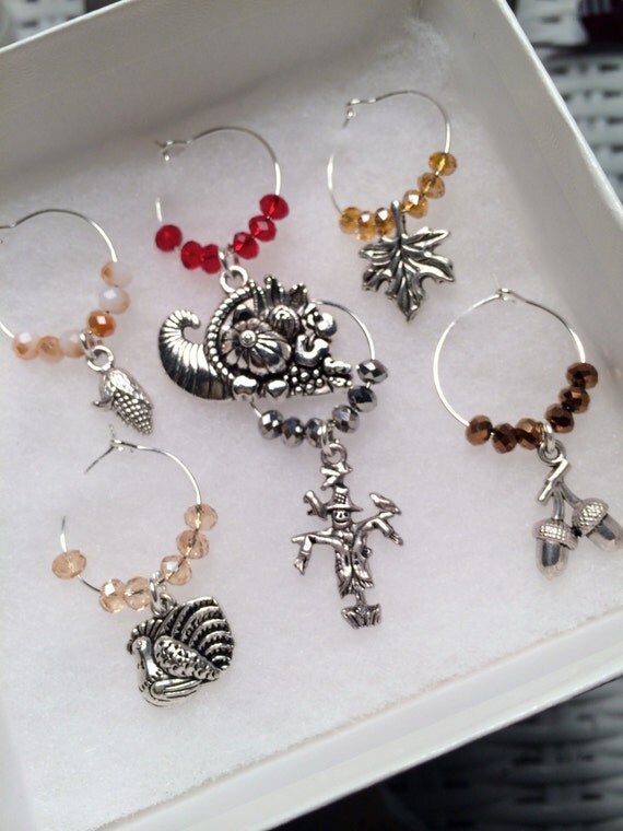 Thanksgiving Wine Glass Charms
