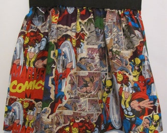 Marvel Superheroes Breakthrough Elastic Waist Knee Length Skirt - Thor ...