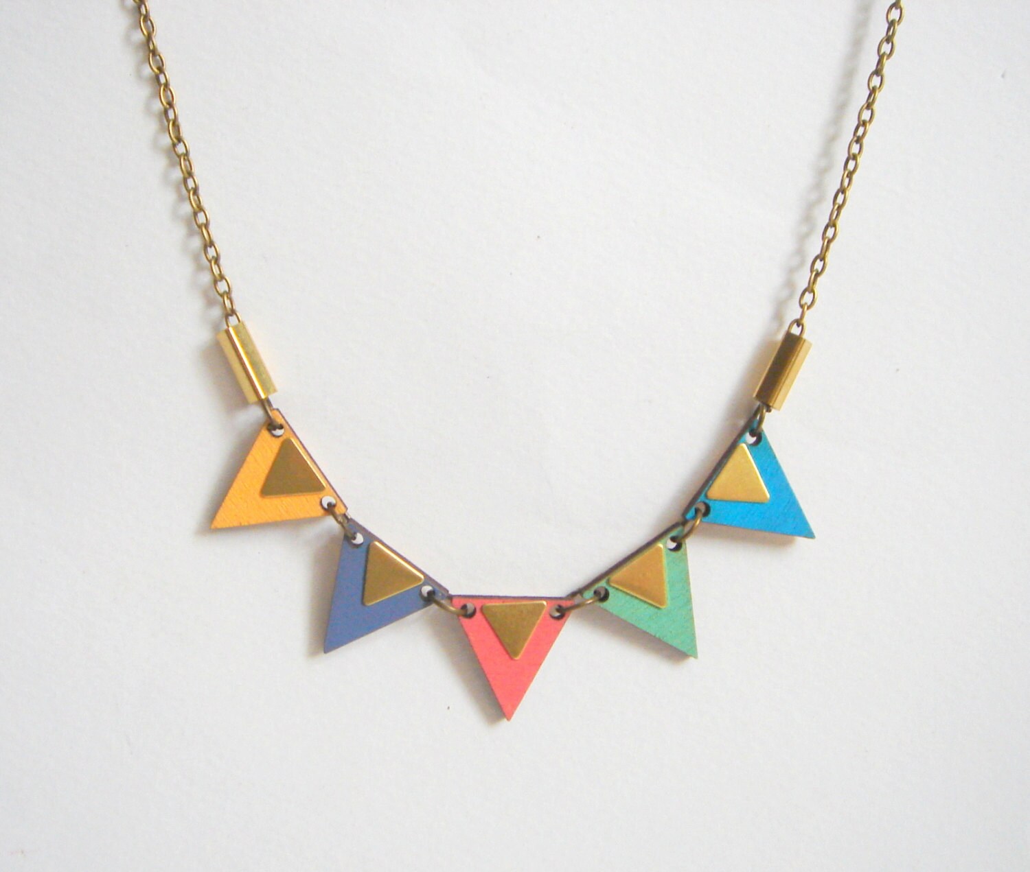 Bunting Necklace Wood Triangles NecklaceBunting
