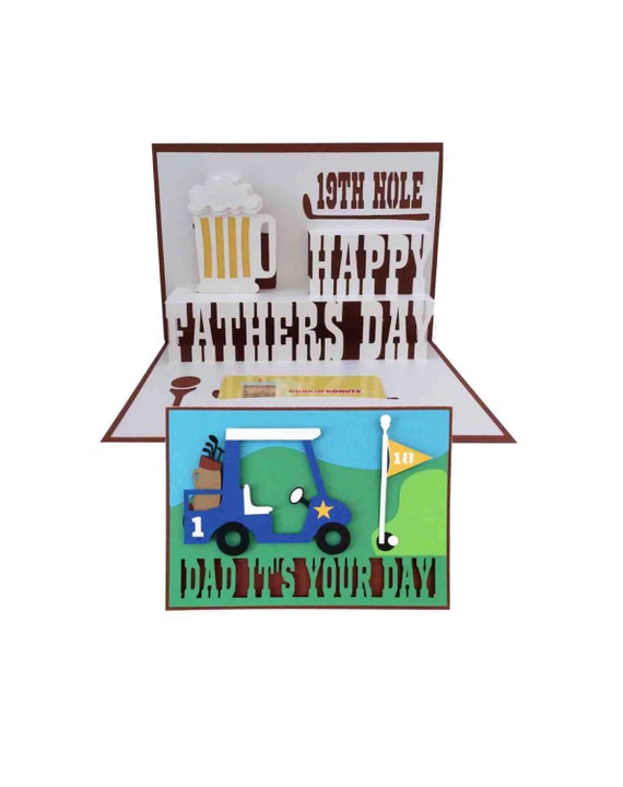 Items similar to Fathers Day Golf Pop Up Card 3D SVG on Etsy