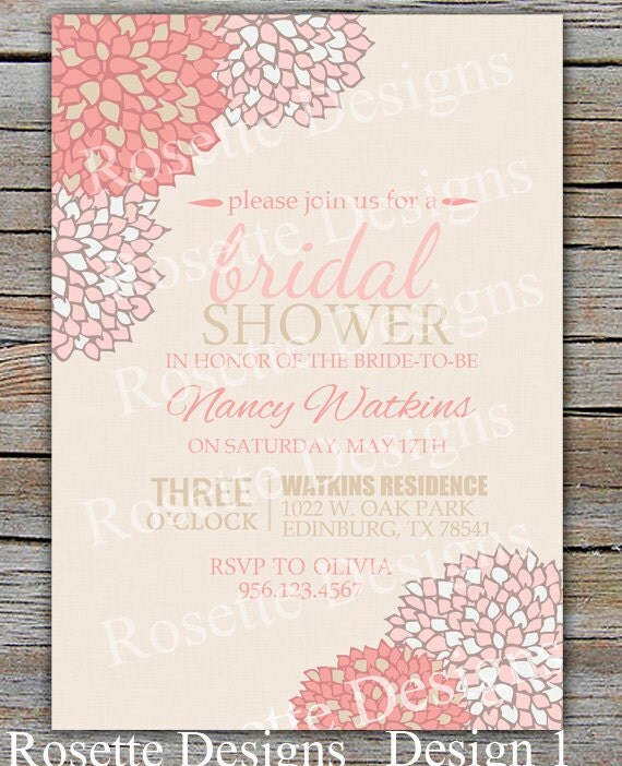 Items similar to DIY PRINTABLE Bridal shower invitation - bride to be ...