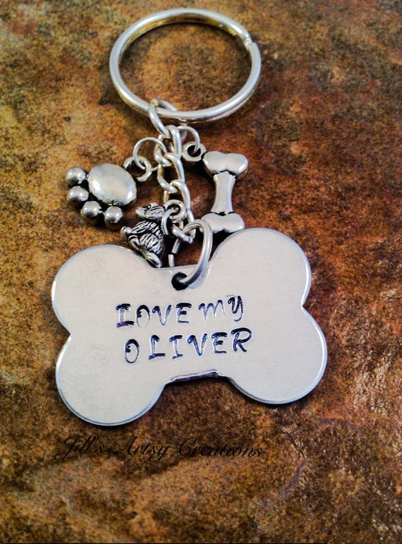 Items similar to Dog Keychain, Personalized Keychain, Pet Keychain ...