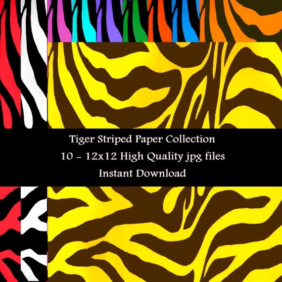 Tiger Stripes Paper Collection Papers for Dgital Scrapbooking.