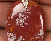 Red Jasper Gemstone Studded Oval Shape Pendant
