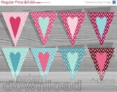 ON SALE 50 % OFF Diy Printable Banner, Pink or Blue Party, Chevron, Heart, Valentine, Holiday, baby shower, wedding banner, ready to print, Il_170x135