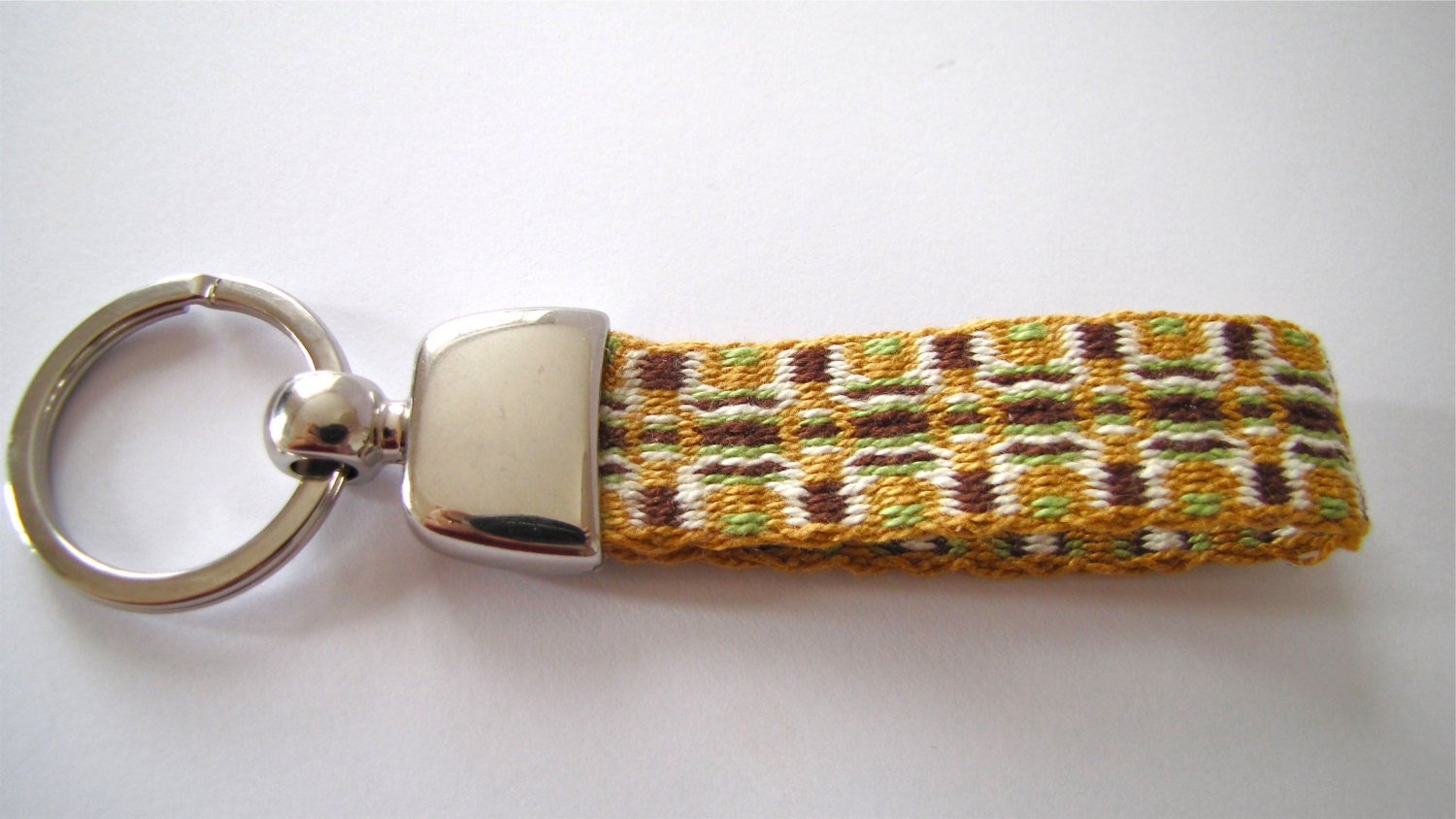 Keychain Tablet woven cotton and steel