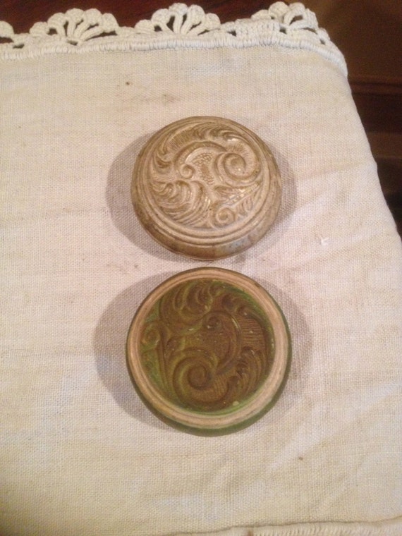 Two Vintage Rubber Door Knob Covers with Ornate design