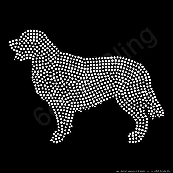 Rhinestone Iron On Transfer Golden Retriever Large