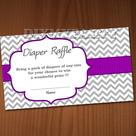 Baby Shower Diaper Raffle Ticket Diaper Wipe Raffle Card